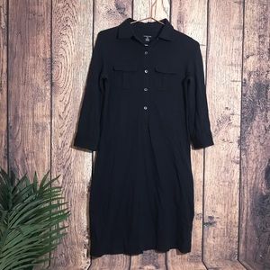 Land’s End Shirt Dress S Navy Blue Collar